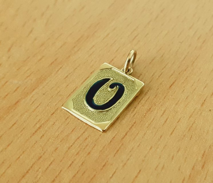 Gold 585 Anhänger Buchstabe O Ö ca. 0,58g – Foto 2