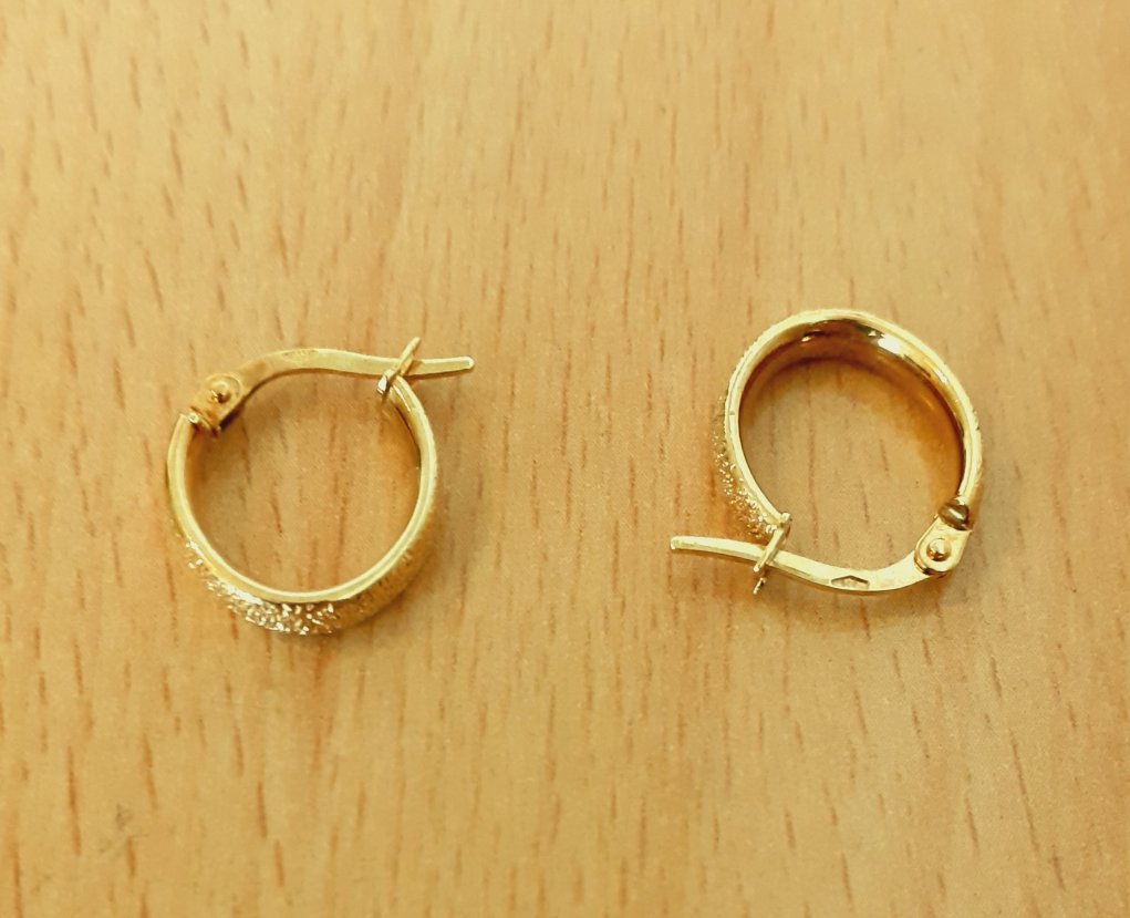 Gold 585 Creolen Paar ca. 0,89g – Foto 2