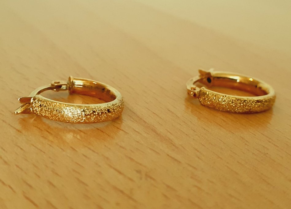 Gold 585 Creolen Paar ca. 0,89g – Foto 4