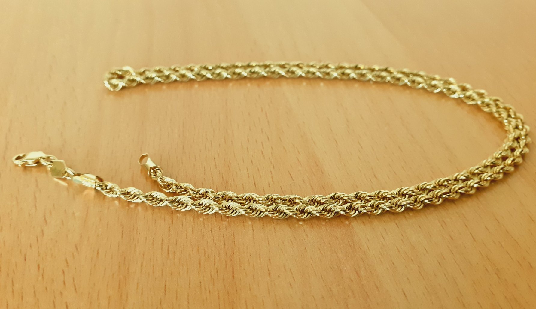 Gold 585 Halskette Kordel ca. 4,13g – Foto 3